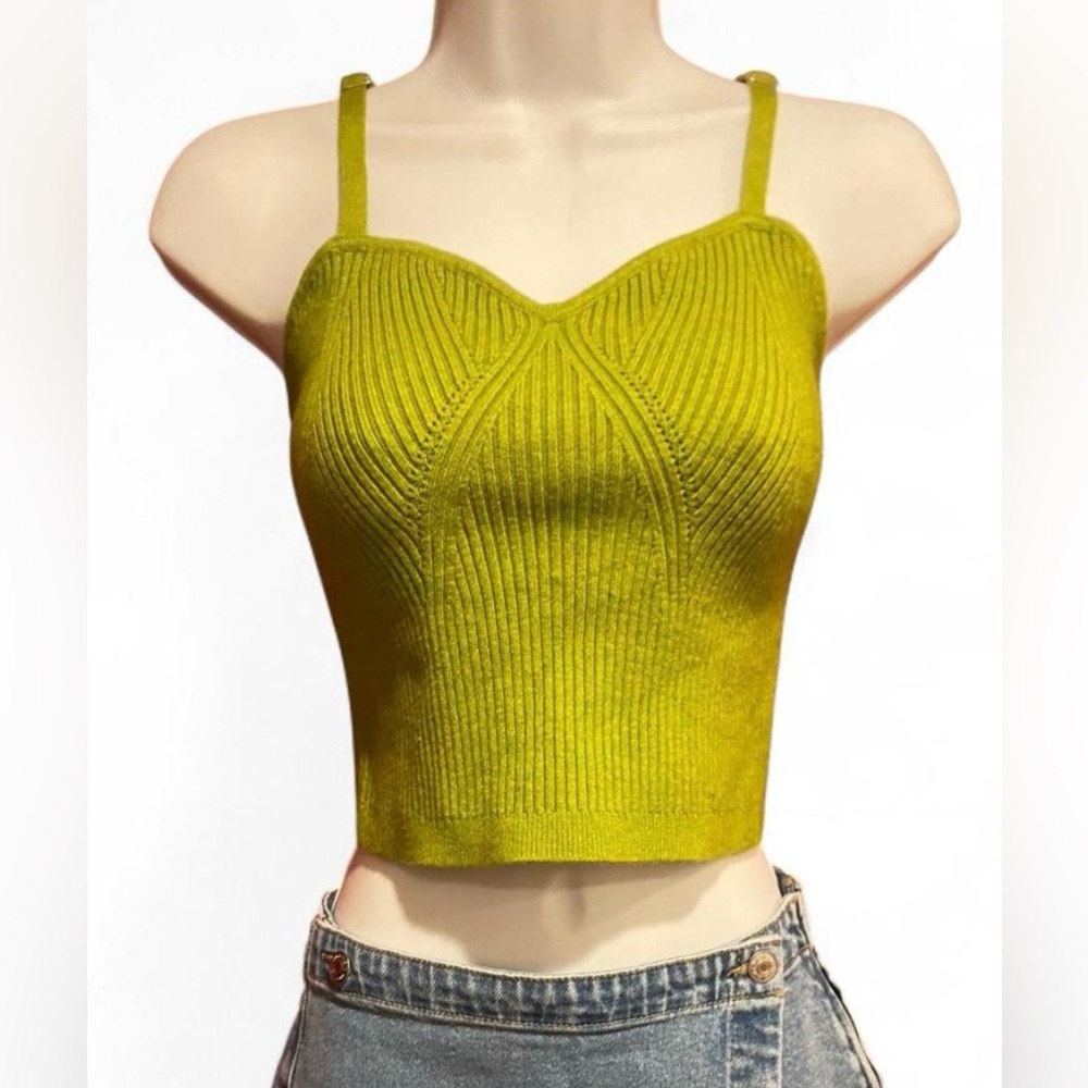 Wild Fable Green knitted Crop Camisole